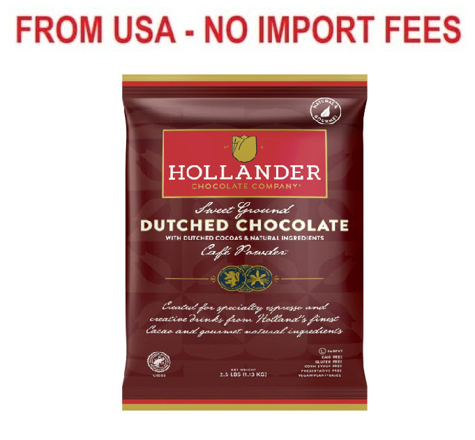 Hollander Sweet Ground Dutched Chocolate Powder | 2.5lb Bag | Beverage, Specialt