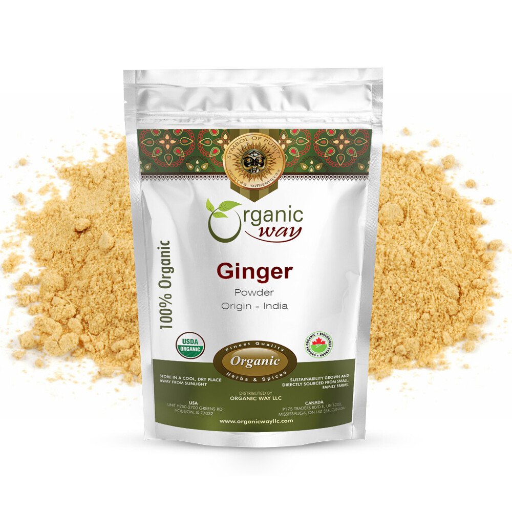 Organic Way Ginger Root Powder – Organic, Kosher & USDA Certified (1LBS / 16Oz)