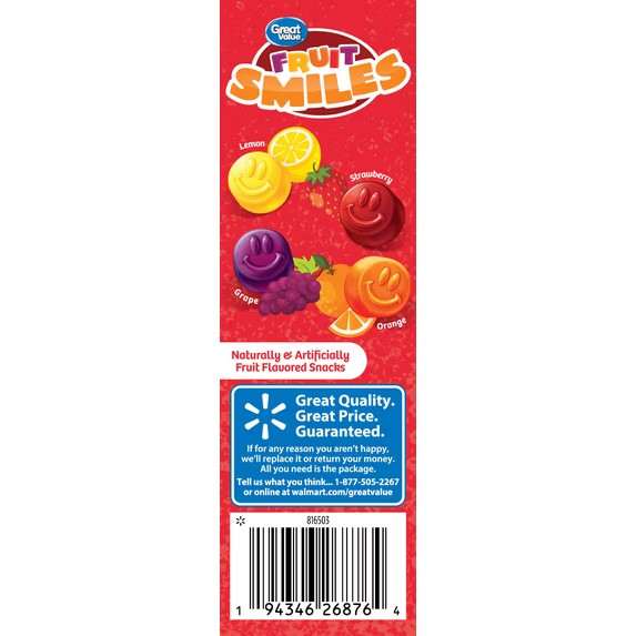 Great Value Fruit Smiles Snack, Original Flavor, 10 Count free shipping now