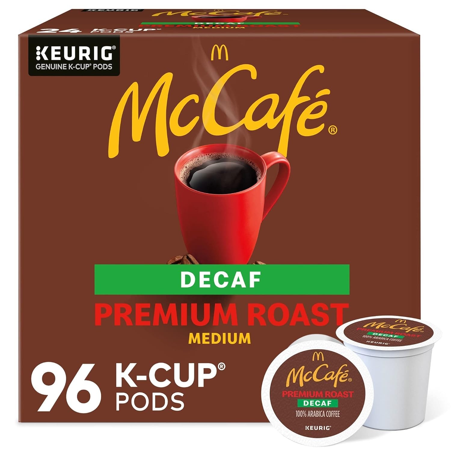 McCafe Premium Roast Decaf Coffee, Single Serve Keurig K-Cup Pods, 96 Count