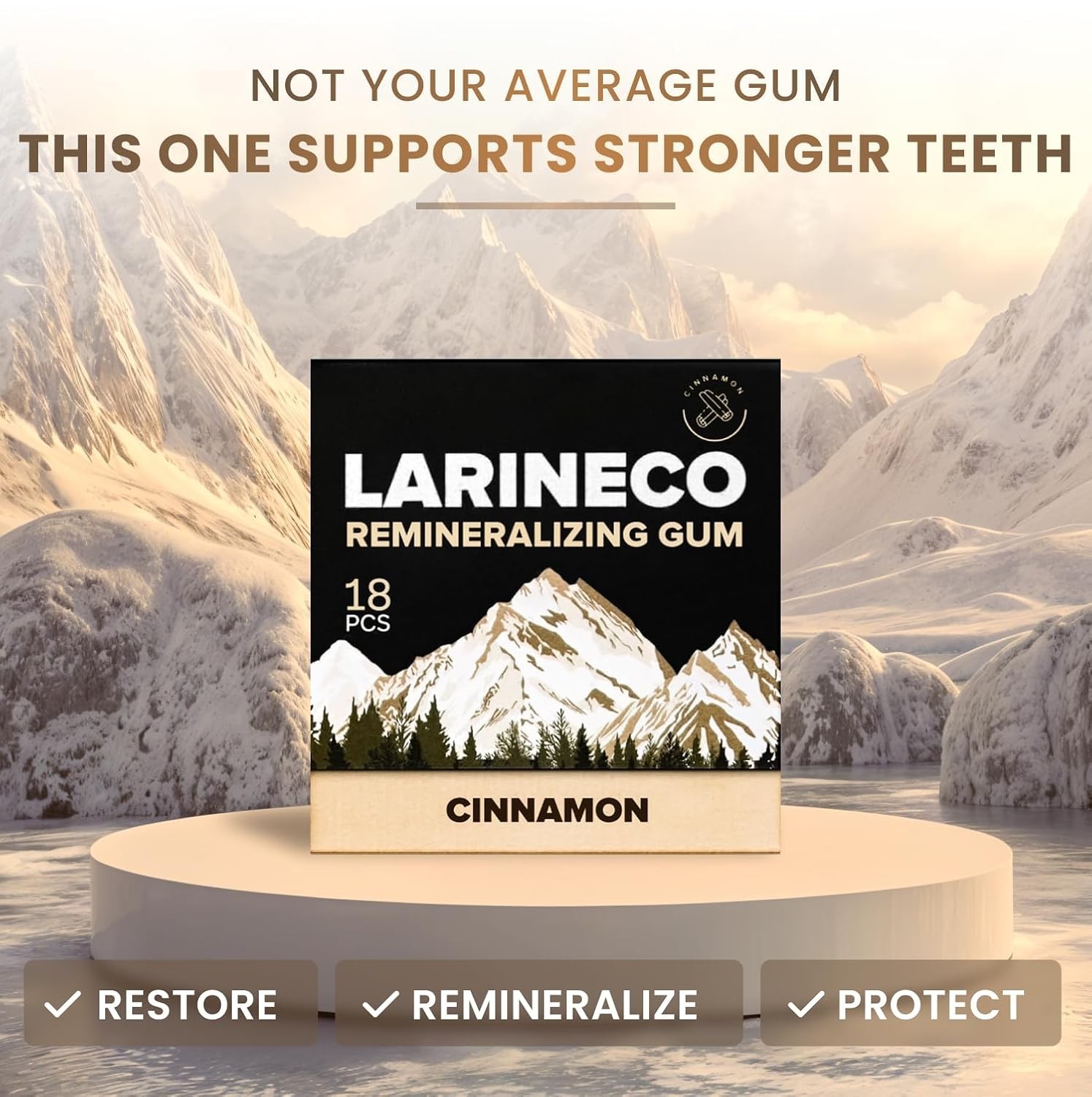 Larineco Nano Hydroxyapatite Remineralizing Gum 18 Ct 2 Pack Sugar Free