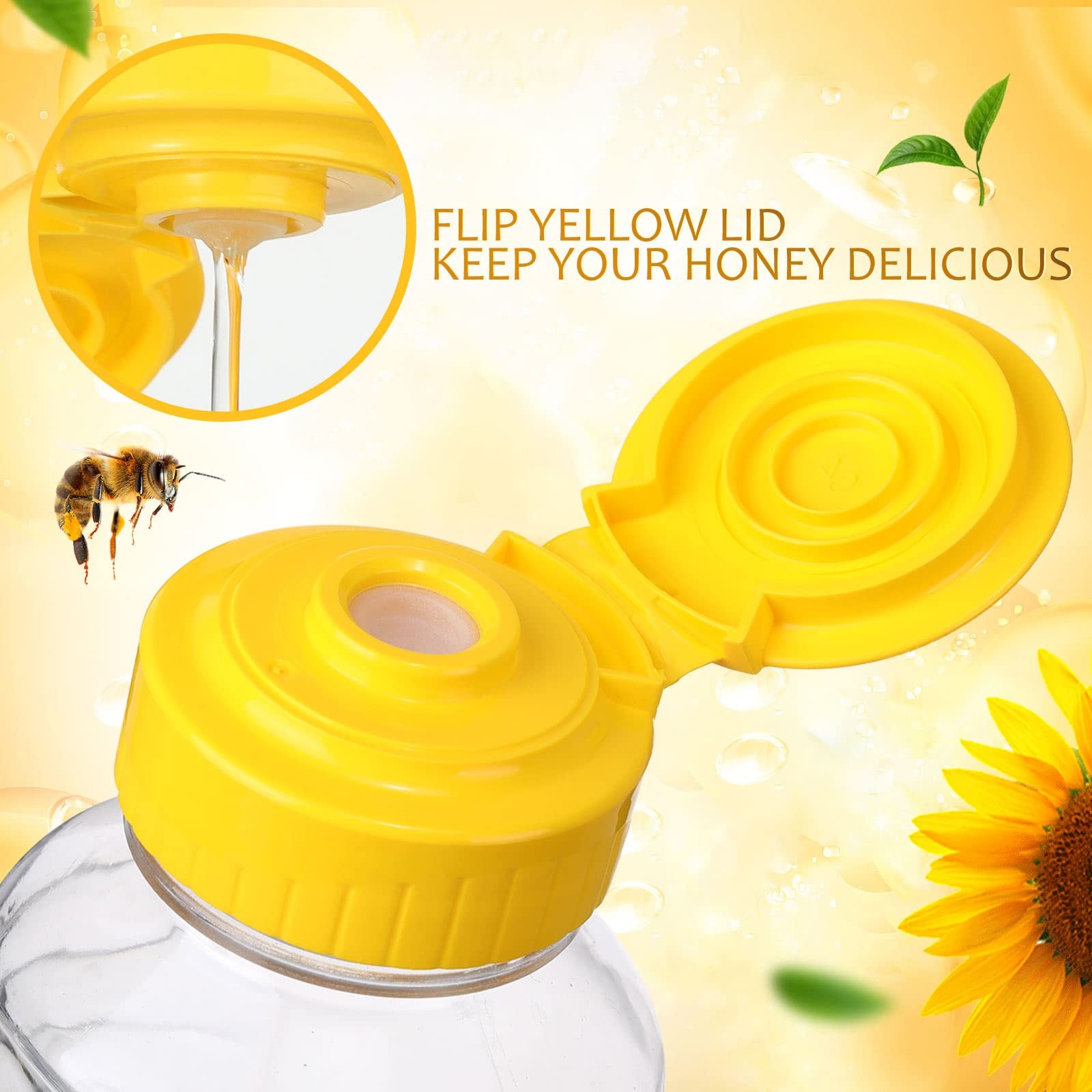 Didaey 48 Pcs 16 oz Honey Jar with Lids Squeeze Bottles Bulk Clear…