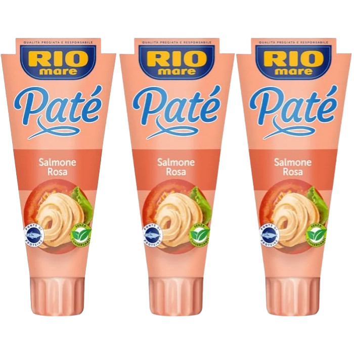 Rio Mare pate PINK SALMON 3 x 100ml -Made in Italy FREE SHIP