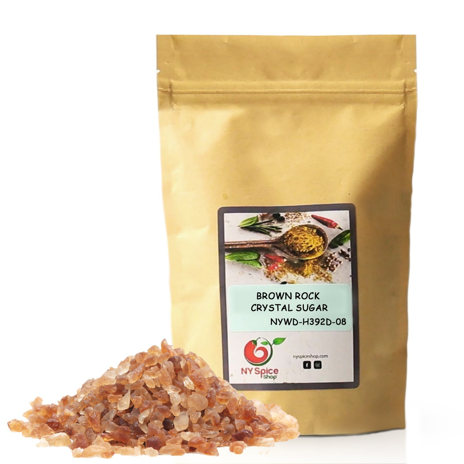 Brown Rock Crystal Sugar Pure Cane Sugar Item Weight 4oz-3lb