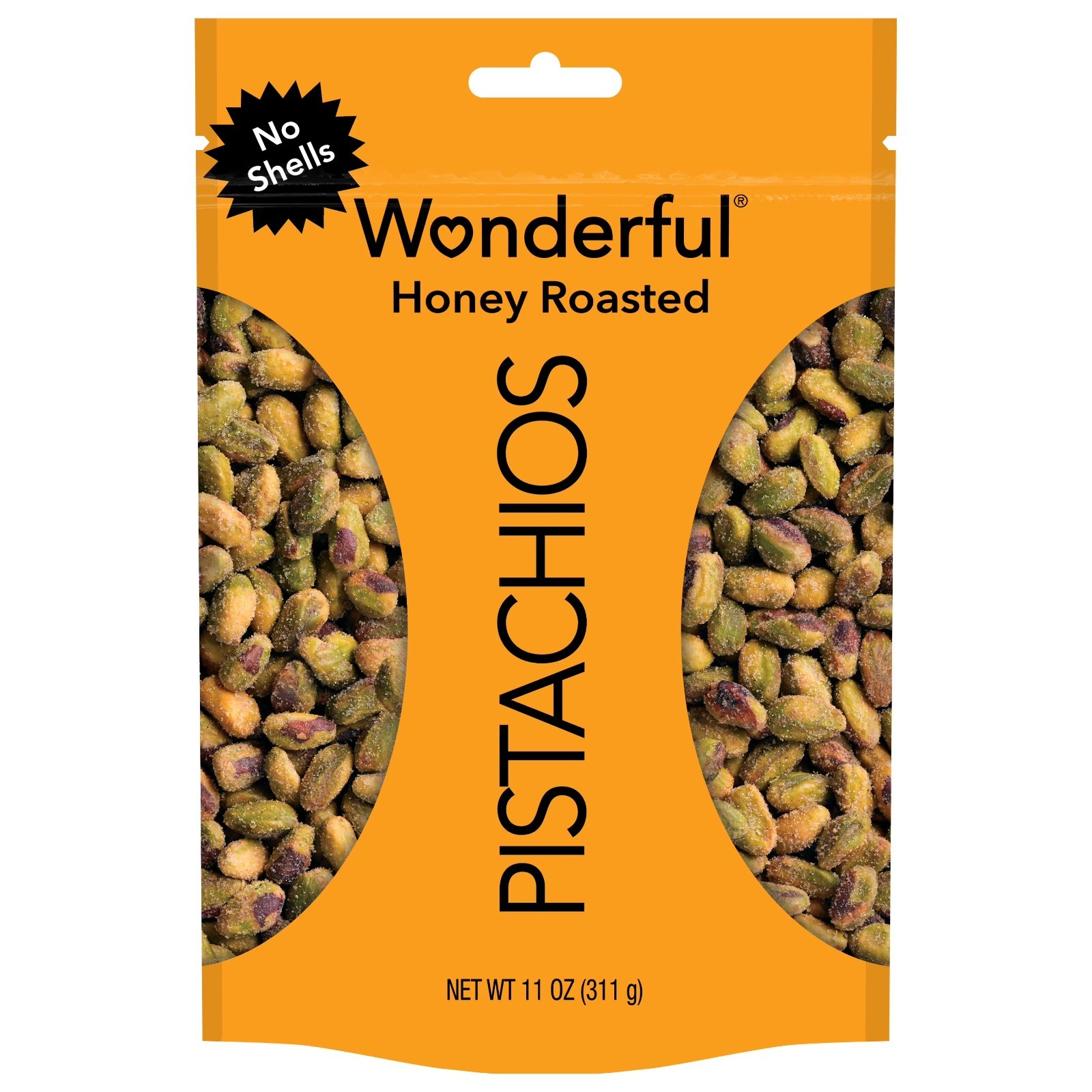 Wonderful Pistachios No Shells Honey Roasted Nuts, 11 Ounce Bag.
