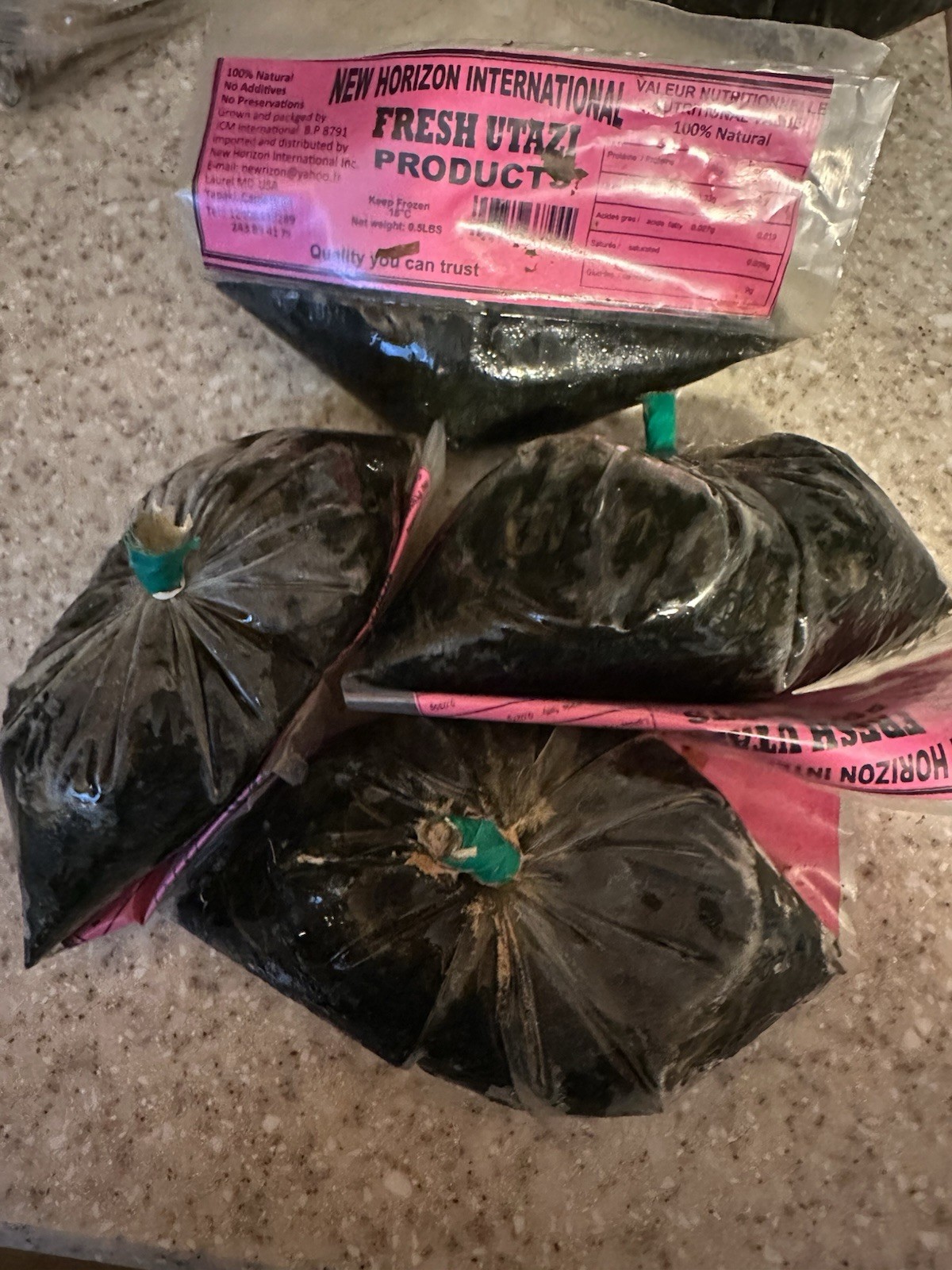 Fresh Frozen Utazi leaf 227g (2 Packs) Frozen Utazi.