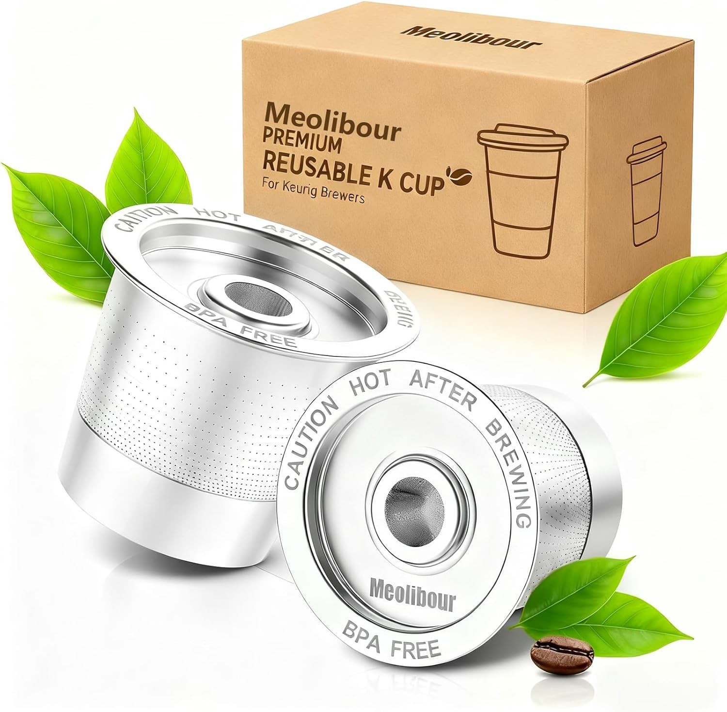 Meolibour 2 Pack Reusable Stainless Steel K Cups for Keurig 1.0 stainless steel