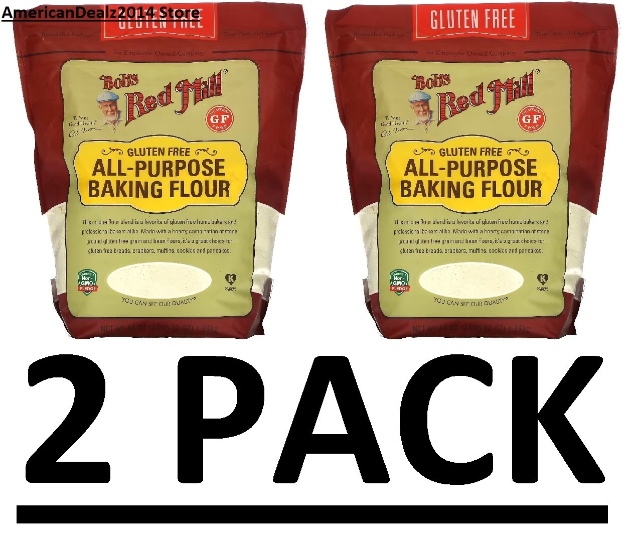 2 PACK – Bob’s Red Mill Gluten Free All Purpose Baking Flour 44 oz (Total 88 oz)