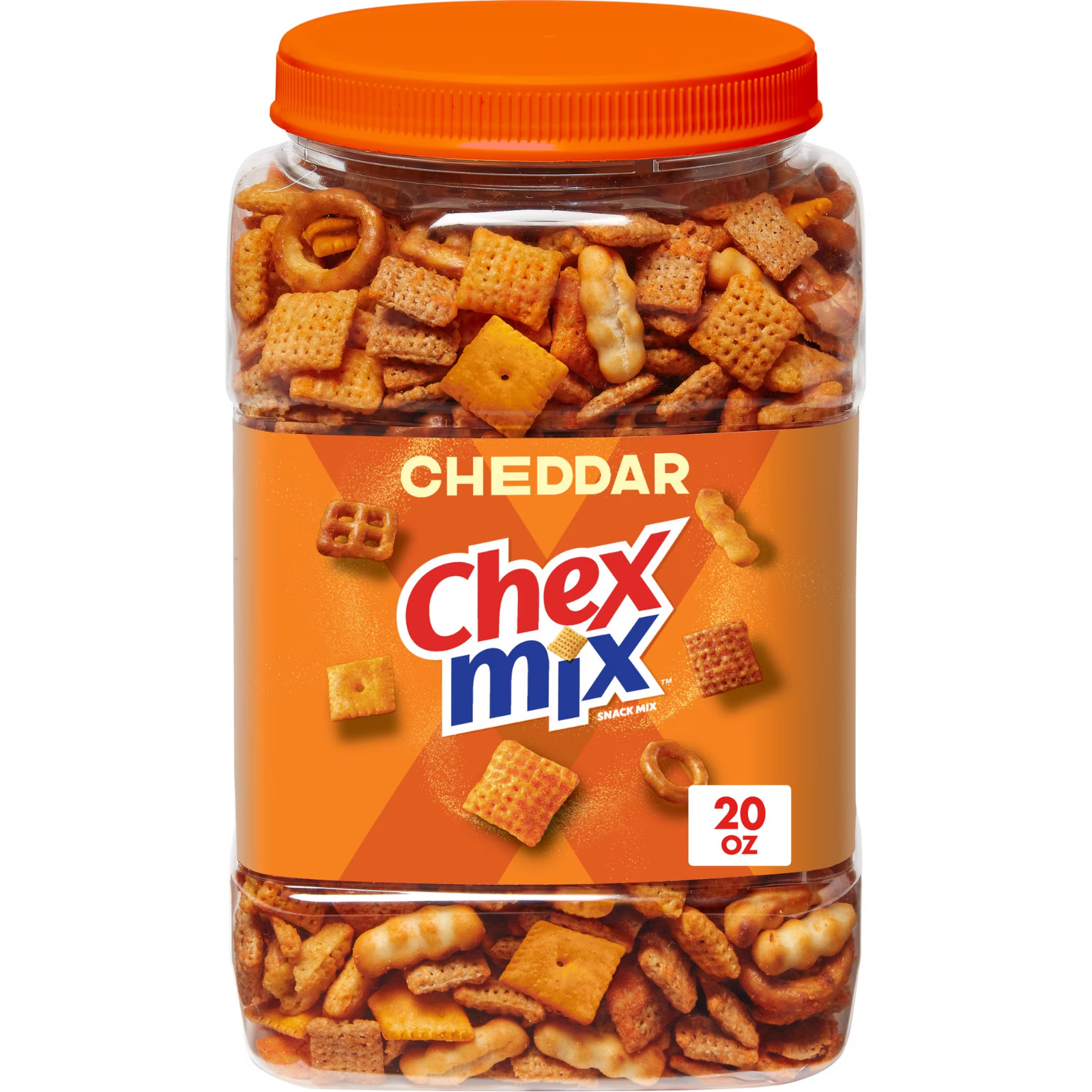 Chex Mix Snack Mix Cheddar Salty Snacks 20 oz Tub.