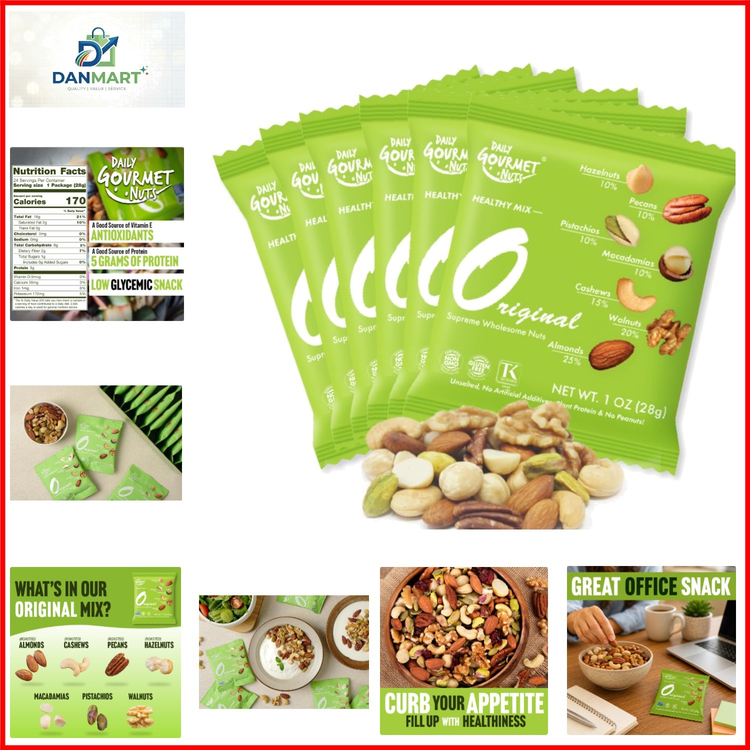 Unsalted Mixed Nuts Snack Packs/Individually Wrapped Snacks/Nut Snacks/No Pea…