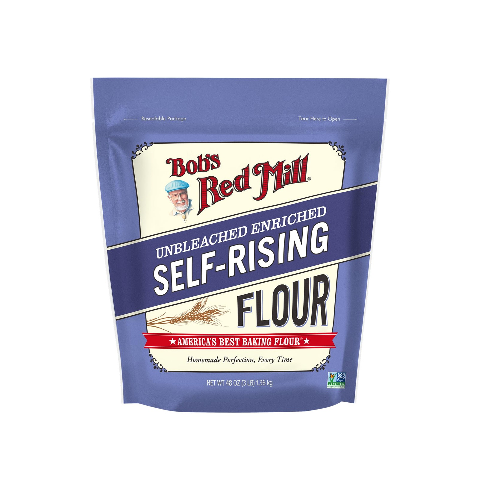 Bob’s Red Mill Self-Rising Flour 3 lb Bag, Ideal for Biscuits Pancakes