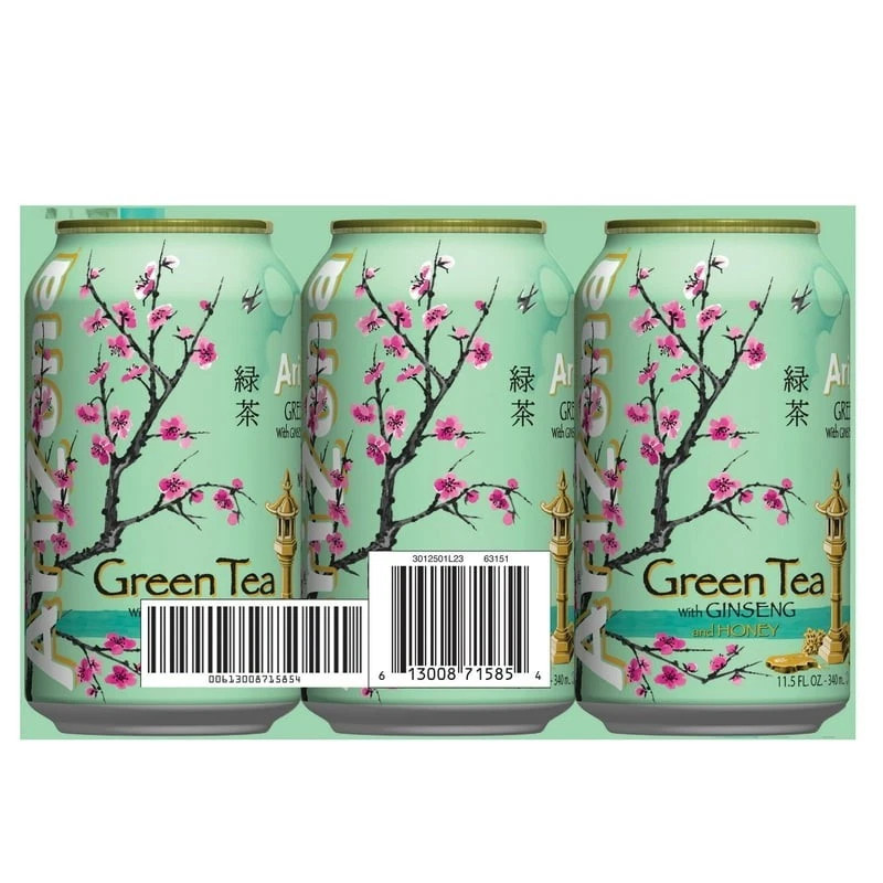 Arizona Green Tea with Ginseng and Honey, 11.5 Fl Oz Cans (12-Pack)