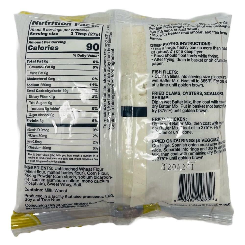 Krisppe All Purpose New England Style Batter Mix for Rhode Island Clam Cakes 3Pk