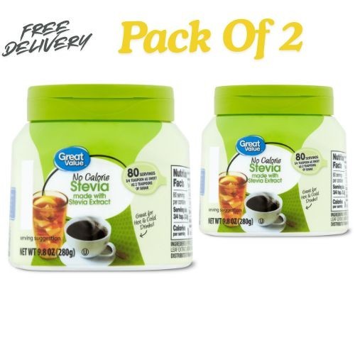 Great Value No Calorie Stevia Sweetener Sugar Substitute, 9.8 oz
