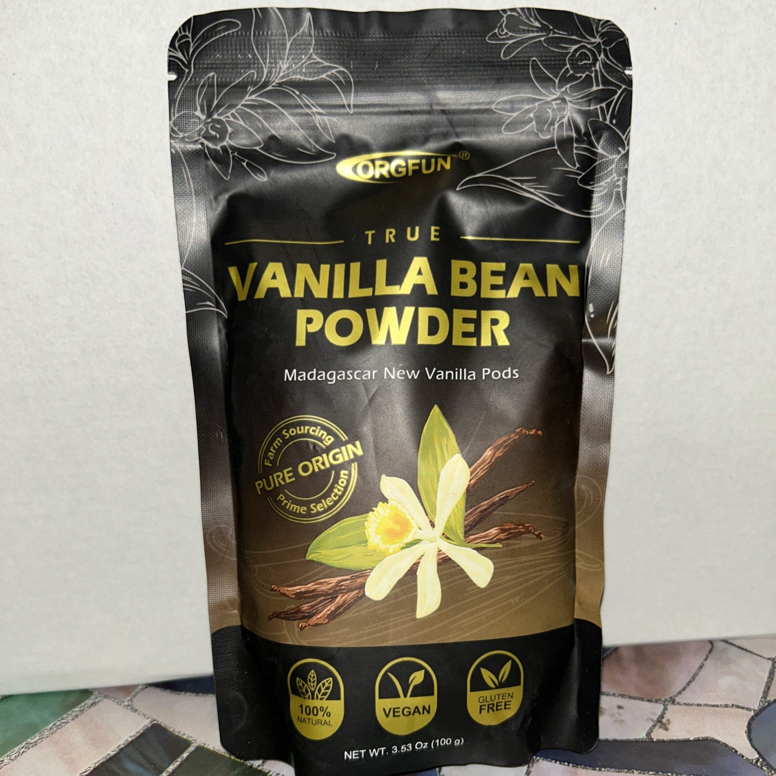 Madagascar 100% Organic Vanilla Powder for Baking, Coffee 3.53oz