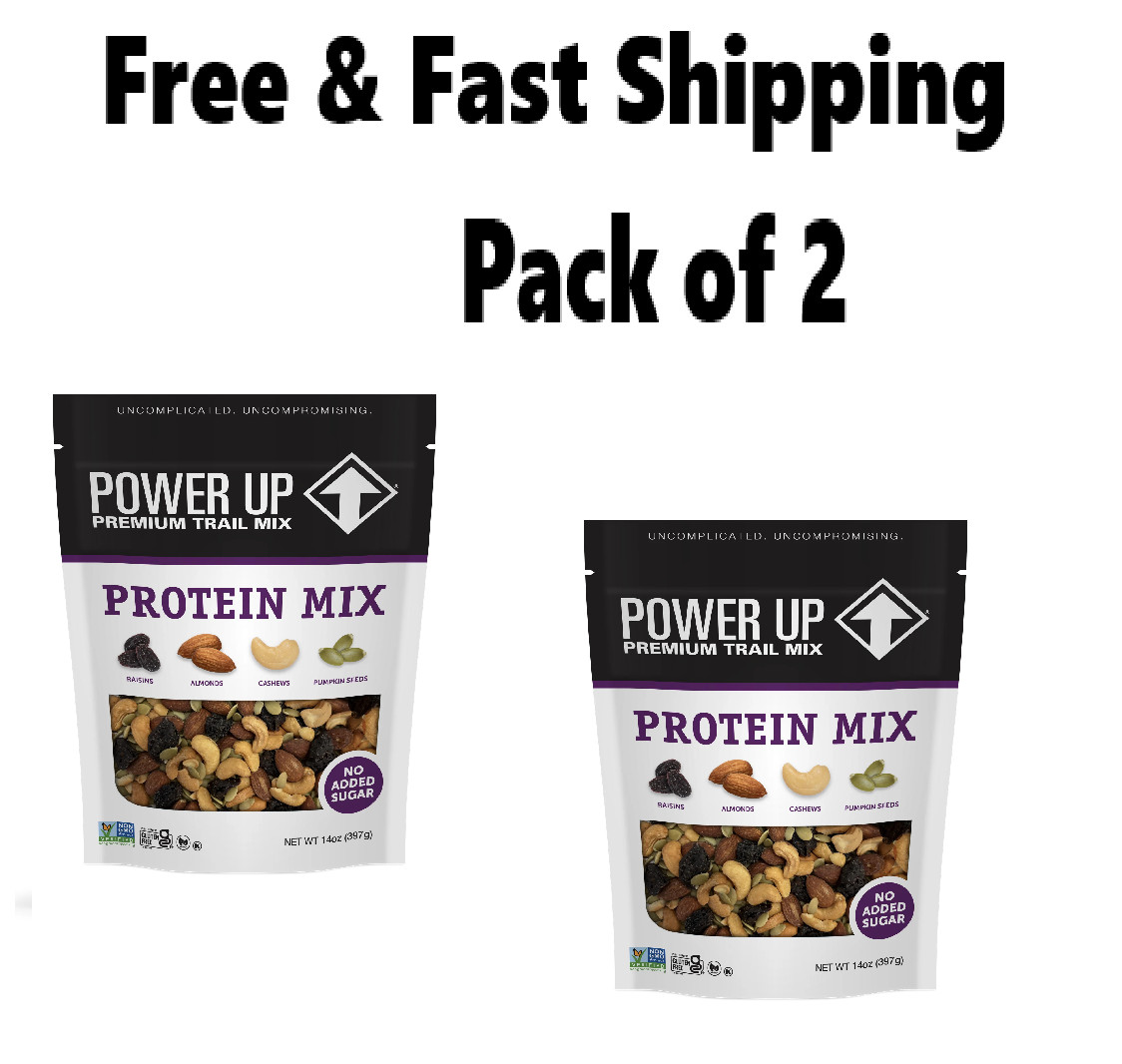 2 pk Power Up Protein Mix Gluten Free Trail Mix, 14oz Pouch