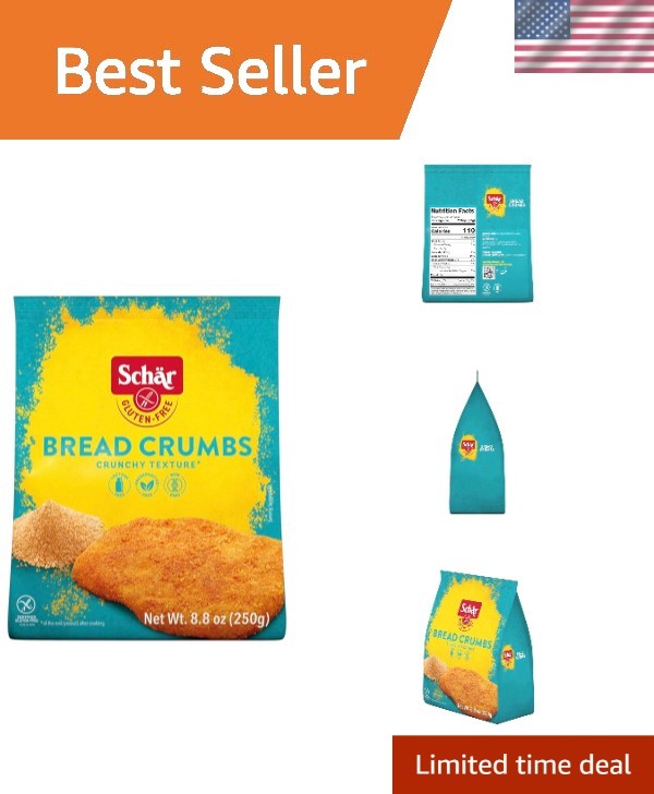 Crispy Gluten-Free Breadcrumbs, 6 x 8.8 oz Pack – Perfect for Frying & Baking
