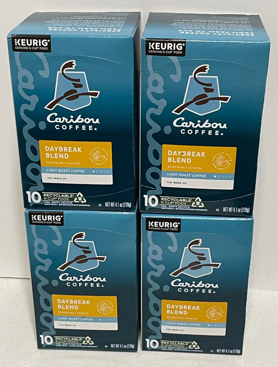 Caribou Coffee Daybreak Blend Light Roast Coffee 40 Total K-Cup Pods 18 OCT 2026