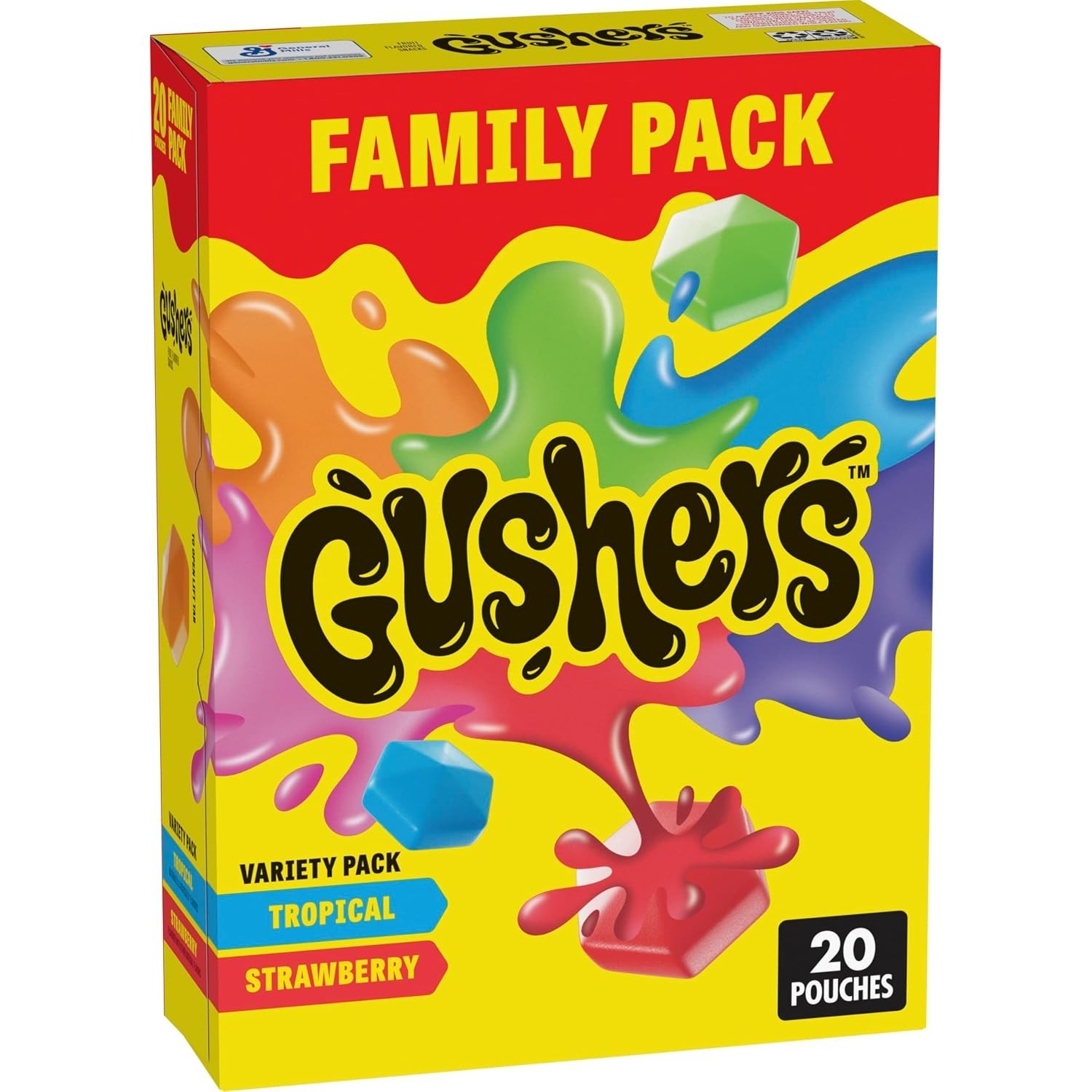 Gushers Tropical & Strawberry Fruit Snacks, 20 ct, 16oz | Juicy Liquid Center.