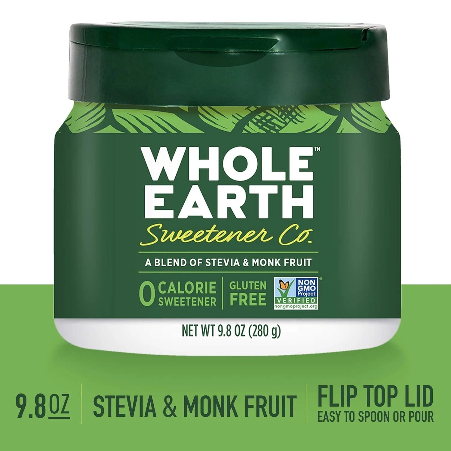 Stevia & Monk Fruit Plant-Based Sweetener, 9.8 Ounce Jar