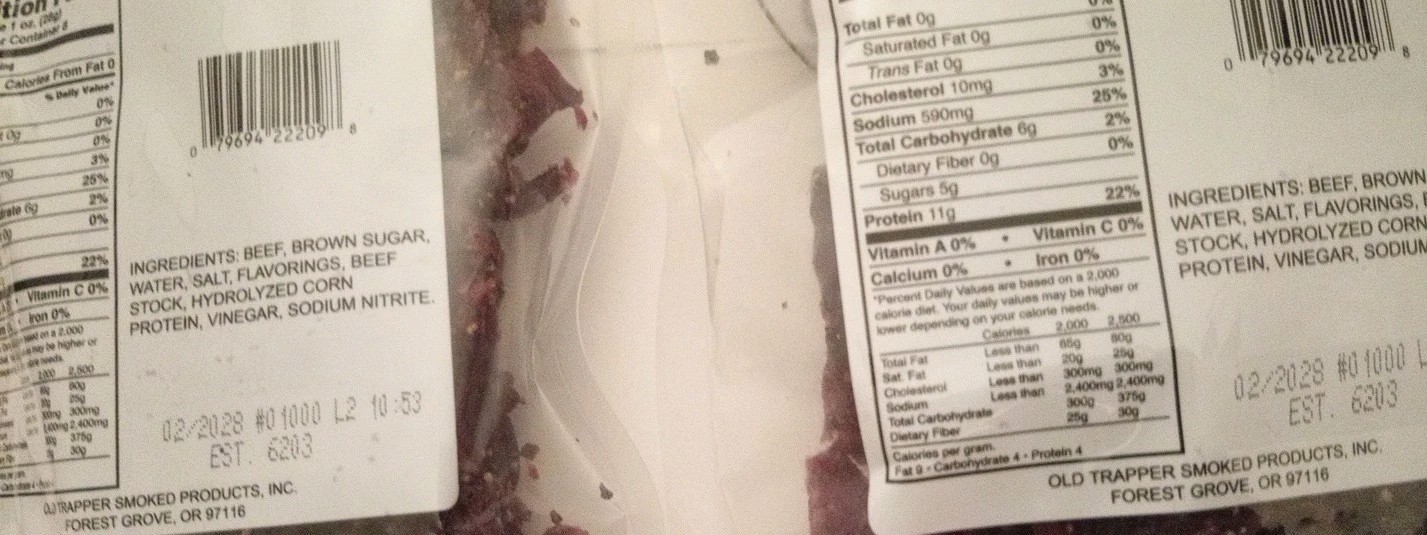 Lot Of 2 Old Trapper Beef Jerky, (Peppered) 8 Ounce Pack Each, Exp-2/2028