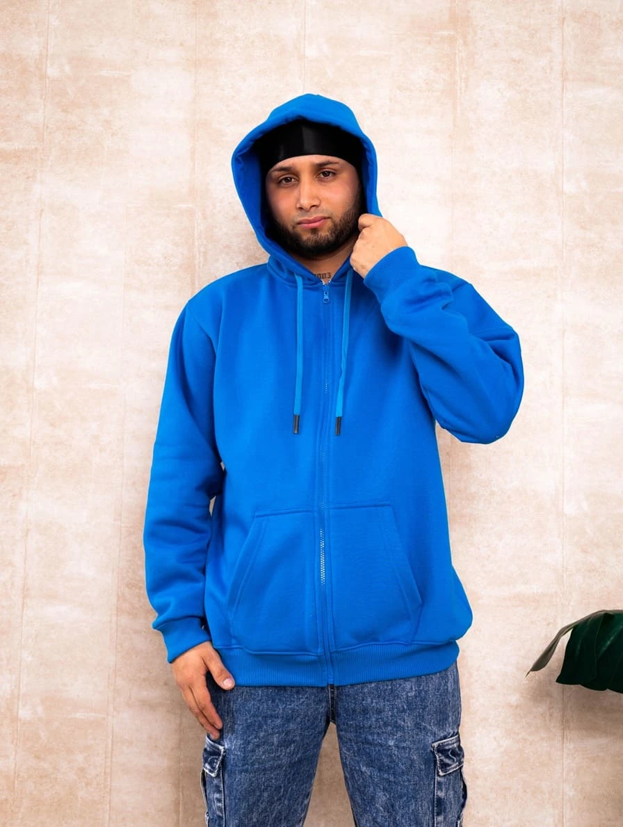 Polera Con Cierre Azul Sky