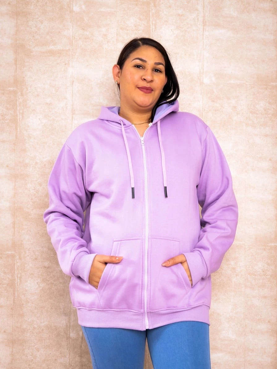 Polera Con Cierre Lila