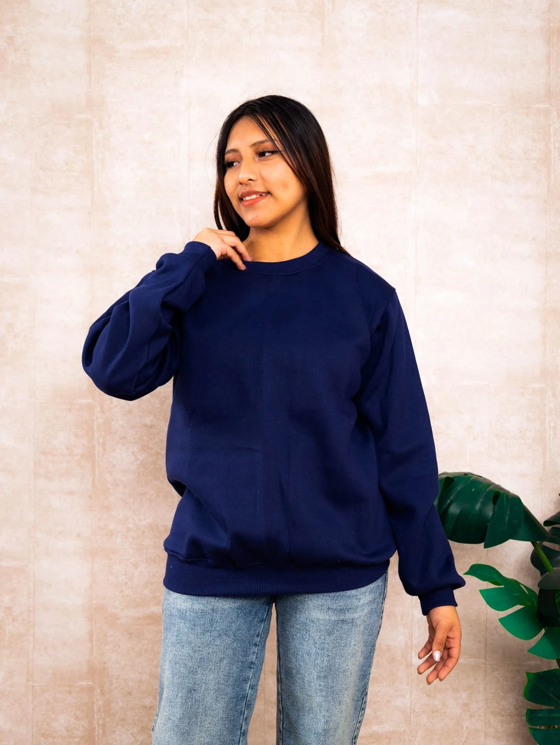 Polera Cuello Redondo Azul Acero