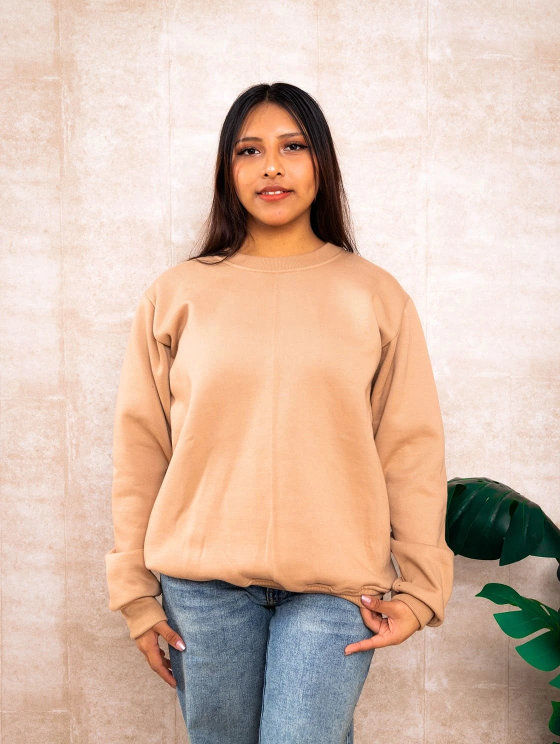 Polera Cuello Redondo Beige