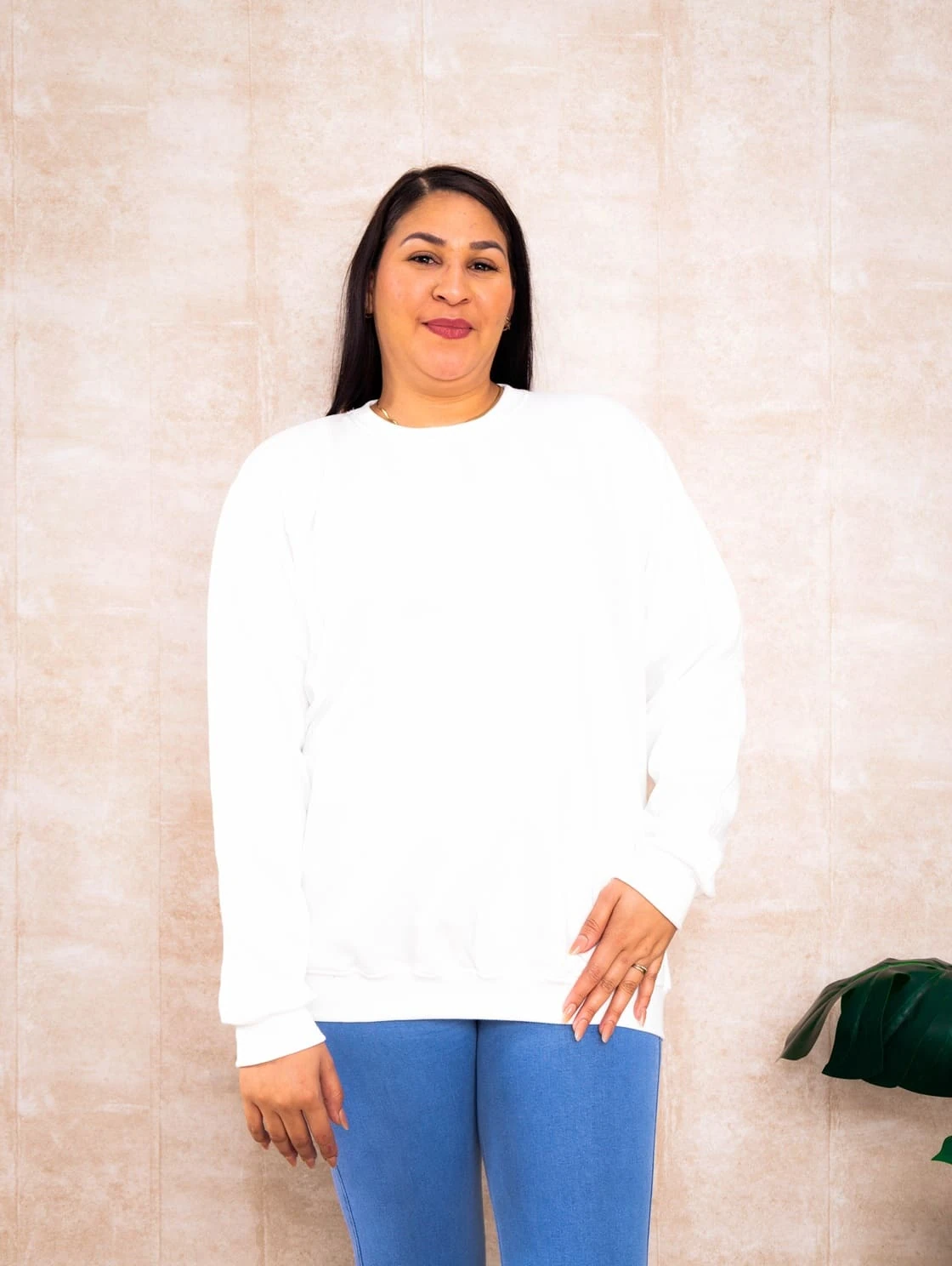 Polera Cuello Redondo Blanco Perla